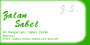 zalan sabel business card
